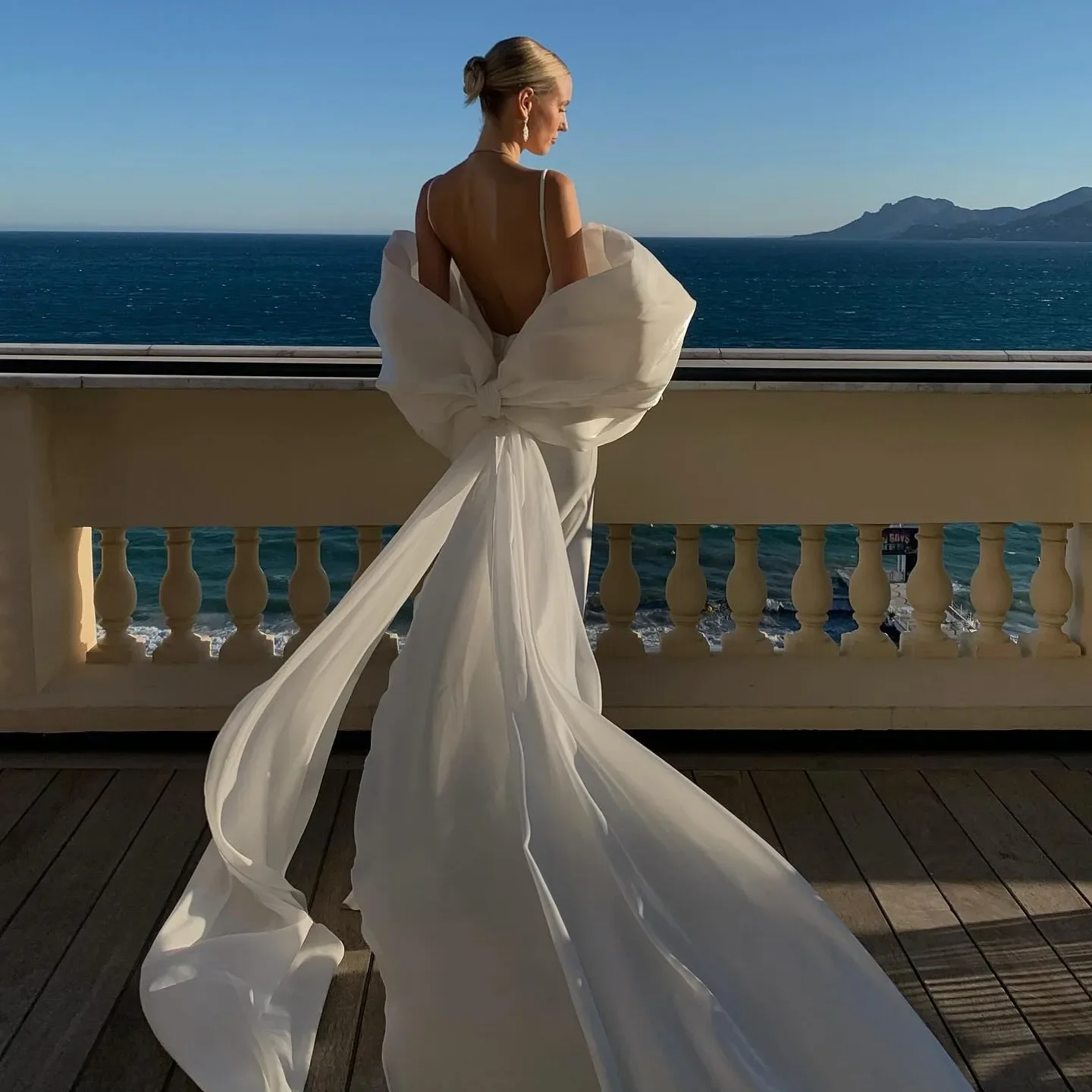 Organza Detachable Train Big Bow Removable Overskirts for Dresses Formal Party Oversize Knots Cape