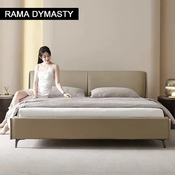 Modern Leather Wingback King/Queen Soft Bed Frame with Upholstered Headboard Can be Customzied