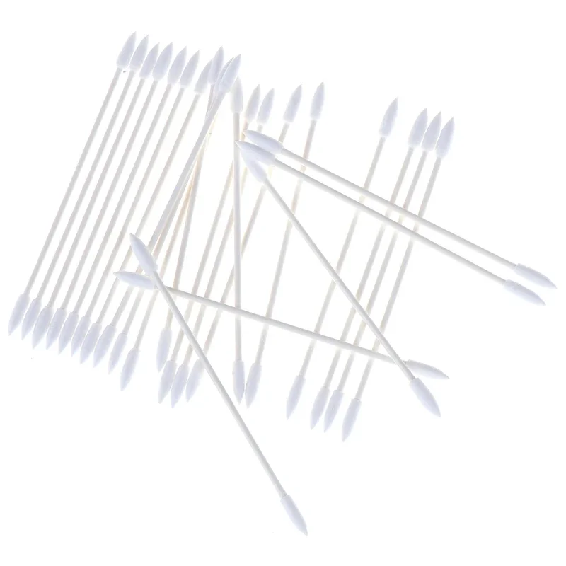 50/100Pcs Einweg Baumwolle Tupfer Kosmetik Permanent Make-Up Gesundheit Medizinische Ohr Schmuck Sauber Sticks Knospen Spitze Baumwolle Kopf tupfer – Detail 8