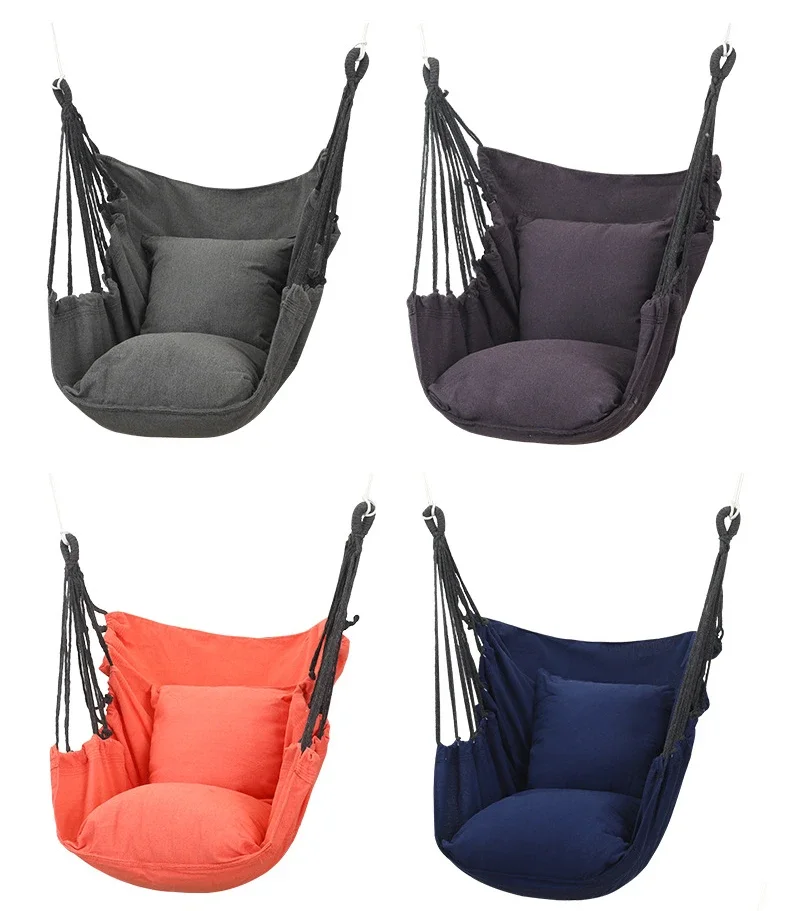 Description Picture 6 of itemHanging Swing Canvas Hanging Chair College Student Dormitory Hammock with Pillow Indoor Camping Swing Adult Leisure Chair