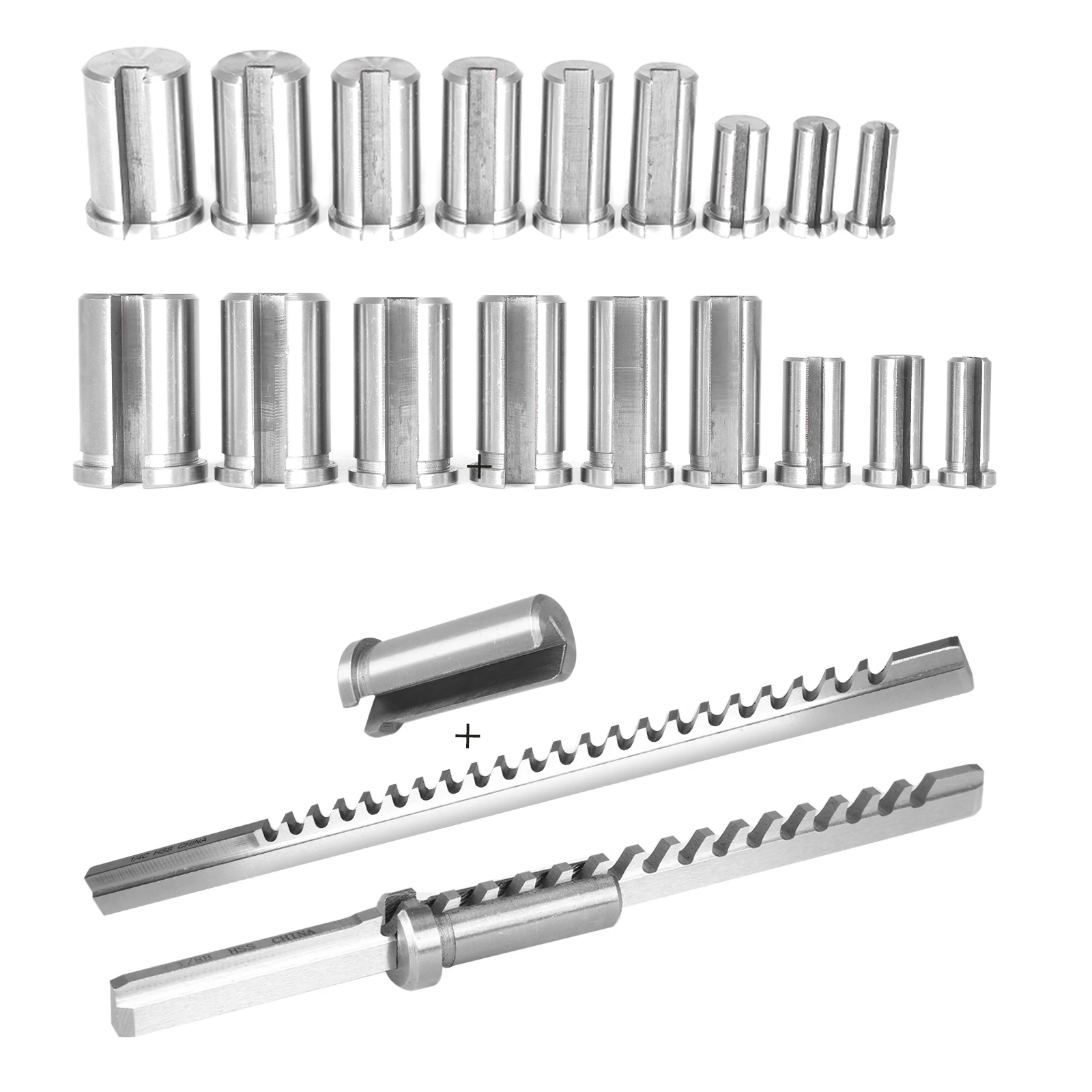 Keyway Broach Kit with 5 Broaches 18 Bushings and 7 Shims Imperial Broach Set Inch Broach Set for Metalworking and Manufacturing