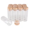 12 pieces/lot 10ml 15ml 20ml 25ml 30ml 40ml 45ml 50ml 60ml Glass Bottles with Solid Wood Caps Spice Jars Vessels DIY Art Crafts 1