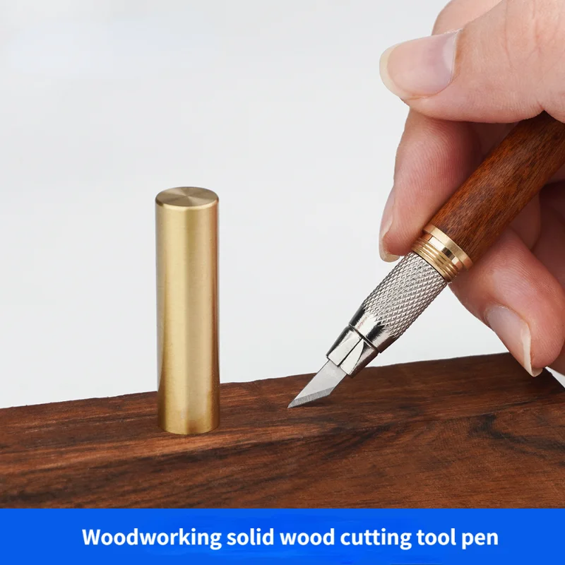 

Wood Knife Carving Hand Tool Brass Solid Wood Pen Cutting Paper Alloy Blade Sculpture Practical Sharp Metal Knife Carving Blade