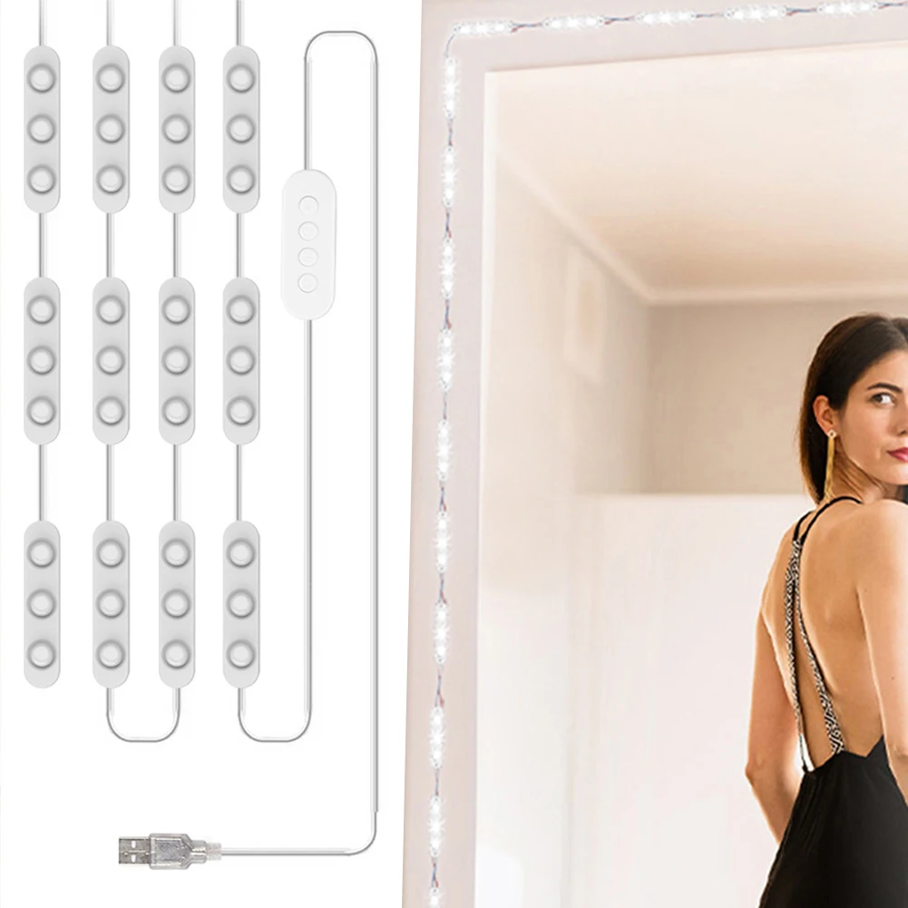 10FT Flexible LED Strip Light 3 Color Temperature USB Mirror Strip Lights Dimmable for Makeup Vanity Table & Bathroom Mirror