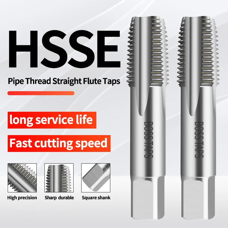 HSSE TIN or Uncoated Pipe Straight Tap PT RC 1/16 1/8 1/4 3/8 1/2 3/4 1 Inch