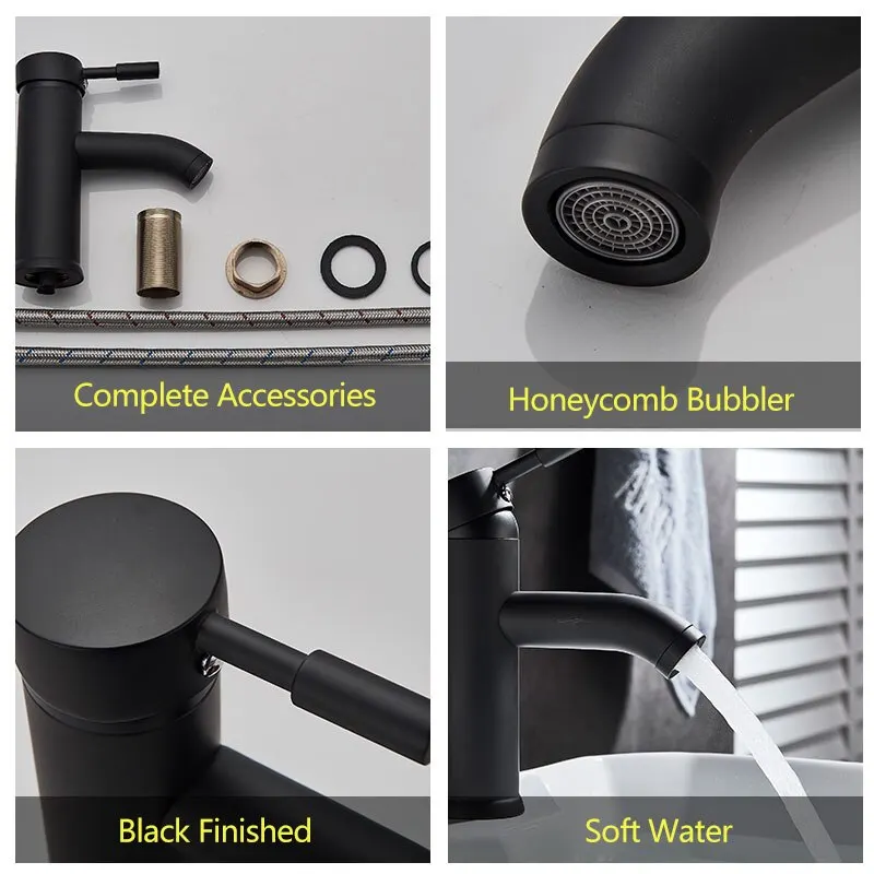 Bathroom Faucet Stainless Steel Basin Faucet Single Hole Tap