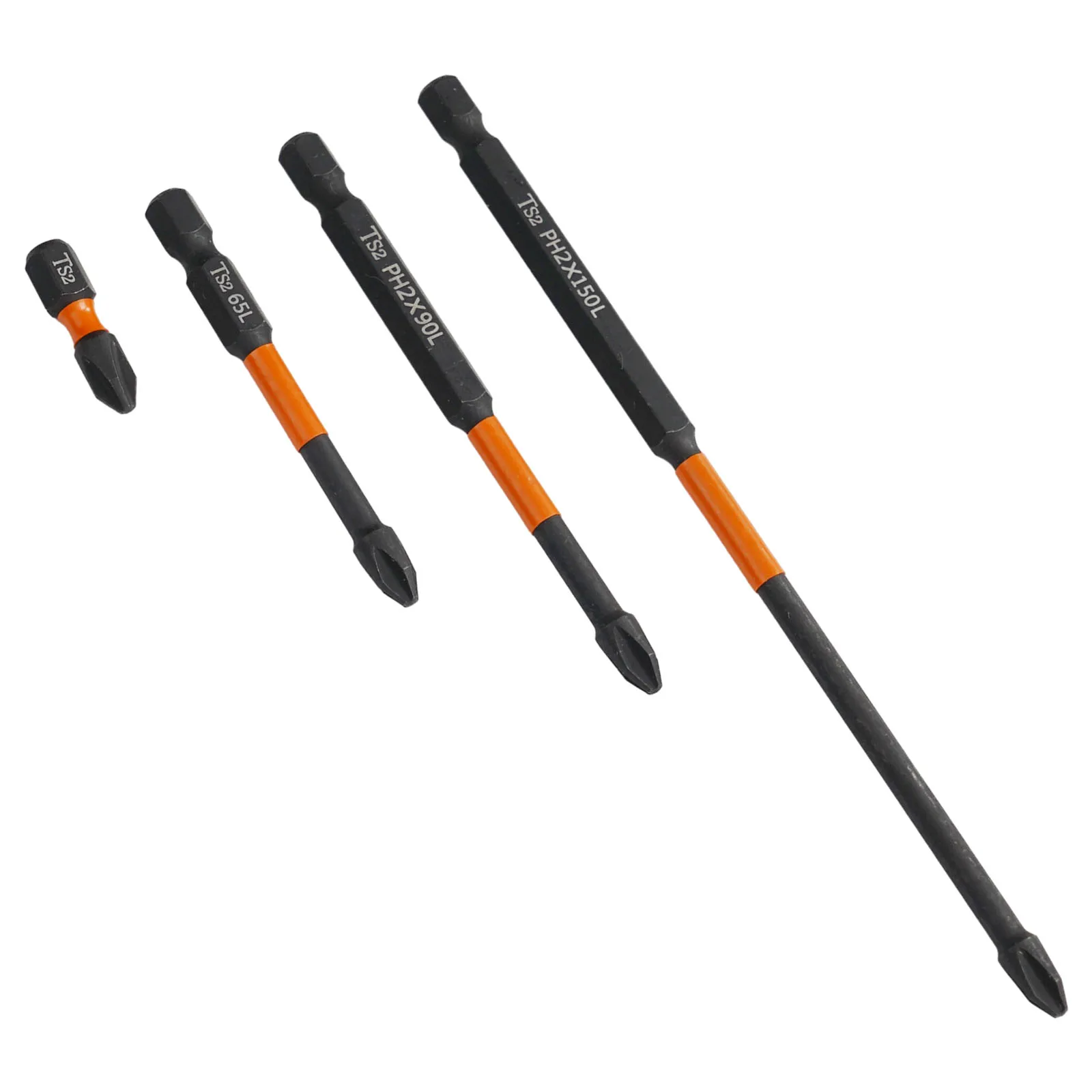 

4 Pcs PH2 Impact Screwdriver Bits Non-Slip Impact Batch Head 25mm 65mm 90mm 150mm Magnetic Cross Bit Screw Driver Hand Tools