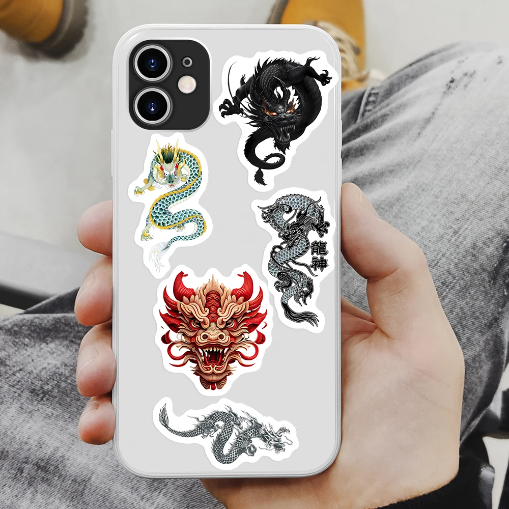 Chinese Tradition Dragon Stickers Cool DIY Kids Toys Gift Decorative Decal for Laptop Phone Journal Scrapbook Luggage Waterproof