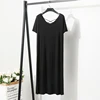 Summer V-Ne Bal Modal Dr Women's Thin Casual Long Split Skirt Loose Spwear Comfortable A-Line Dr