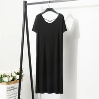 Summer V-Ne Bal Modal Dr Women's Thin Casual Long Split Skirt Loose Spwear Comfortable A-Line Dr