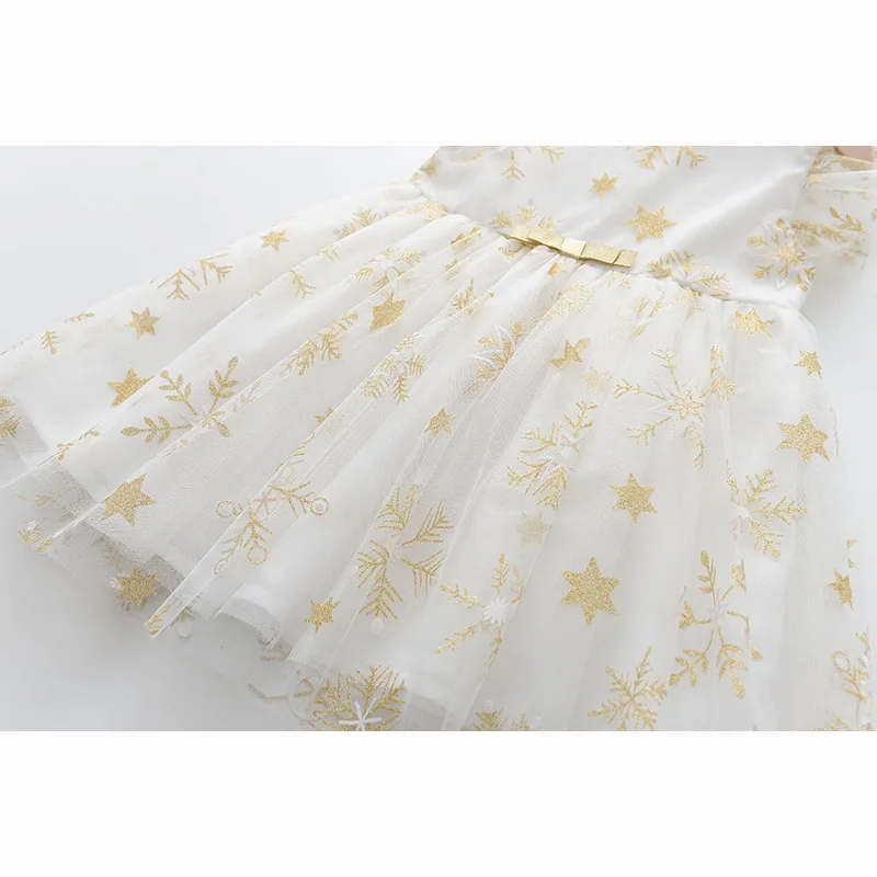 LOVE DD&MM Girl Princess Dresses Fashion Kids Clothes Star Sequins Lace Snowflake Mesh Round Neck Dress Baby Costume 3-8 Years girls dress,princess costume