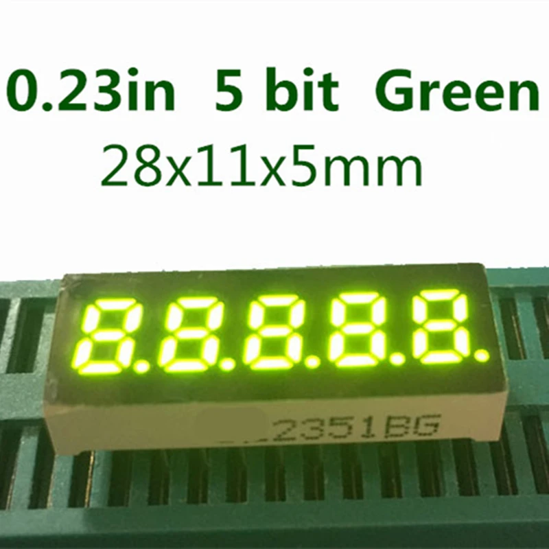 

10PCS 0.23 inch 5 Bit Green Digital Tube LED Display 7 Segment Common anode 0.23" 0.23in digital display