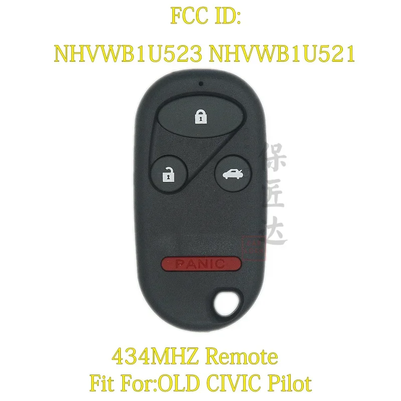 

Пульт дистанционного управления BaoJiangDa для Honda NHVWB1U521 433 МГц для Civic Pilote 2001 -2005 NHVWB1U523