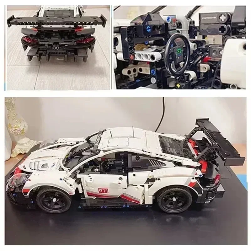 1:14 Sports Car Building Block Model Famous Sport Advanced Replica Race Cars Models DIY Power Building Blocks Collectible Gifts 4