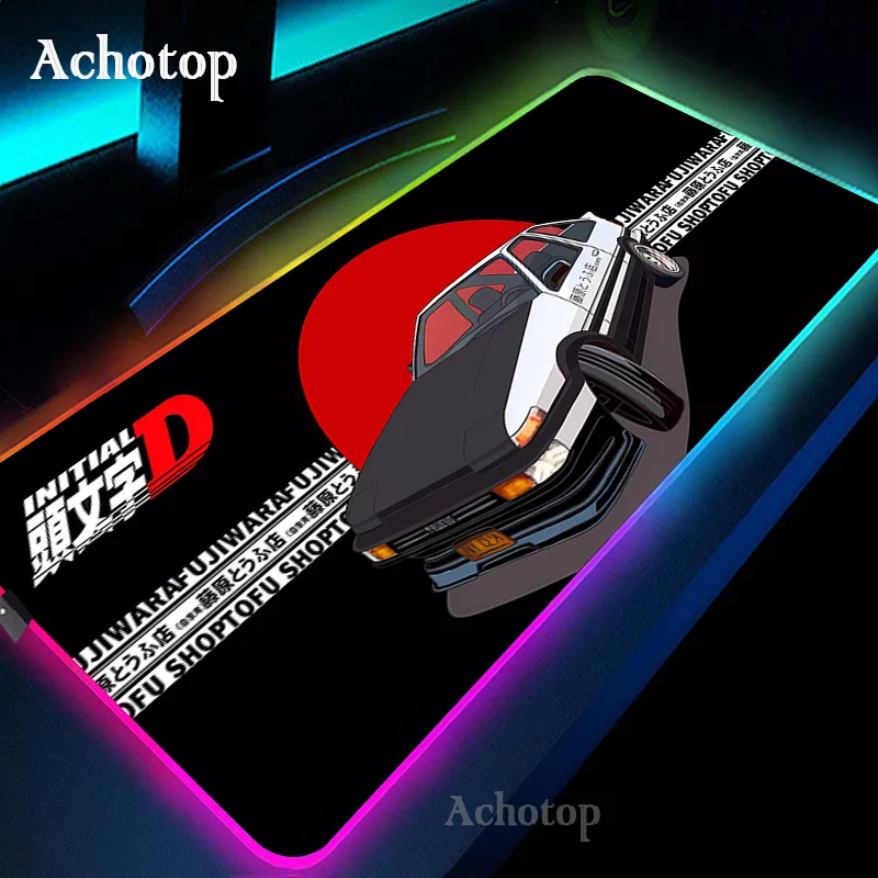 

Initial D Large RGB Mouse Pad Gaming Mousepad LED Mouse Mat Gamer Mousemats Table Pads PC Desk Mat RGB Keyboard Mat XXL 90x40cm