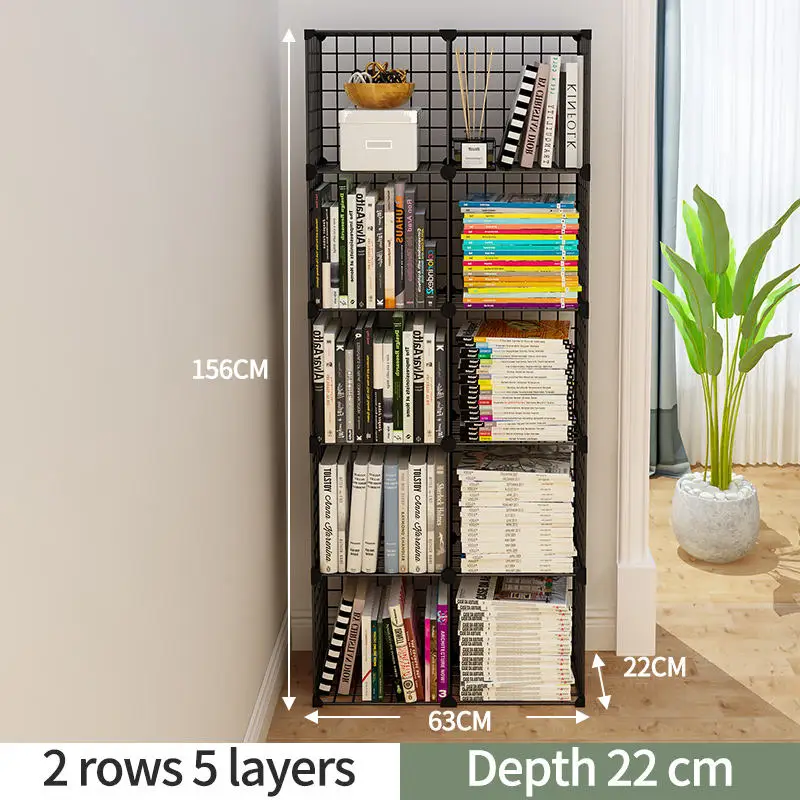 2 Row 5 Layer Stackable Wire Cubes Storage Organizer Bookcase DIY Wire