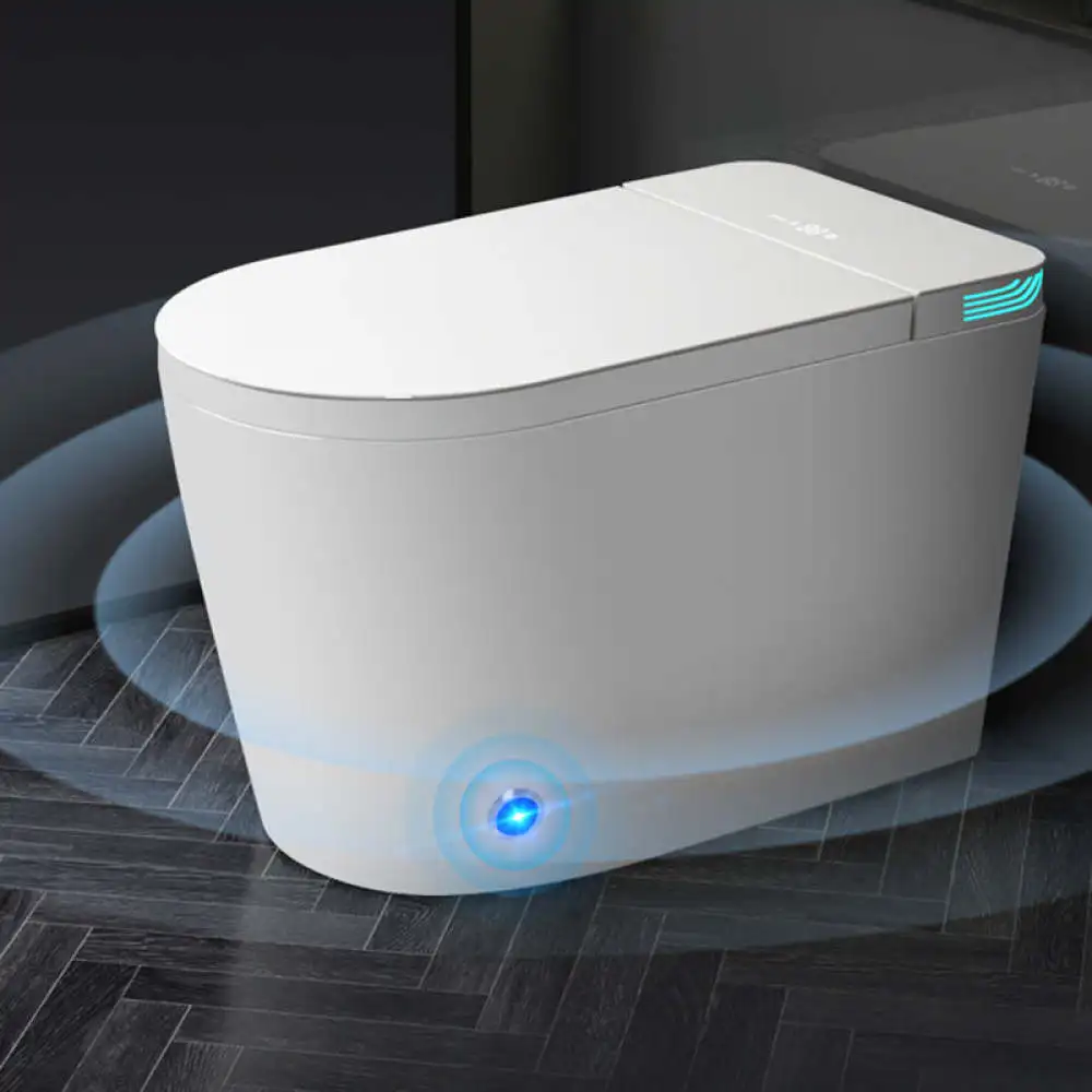 Smart Toilet , Smart Toilet with Bidet Built in, Voice Control, B AUTO Dual Flush,Tankless with Warm Air Dryer