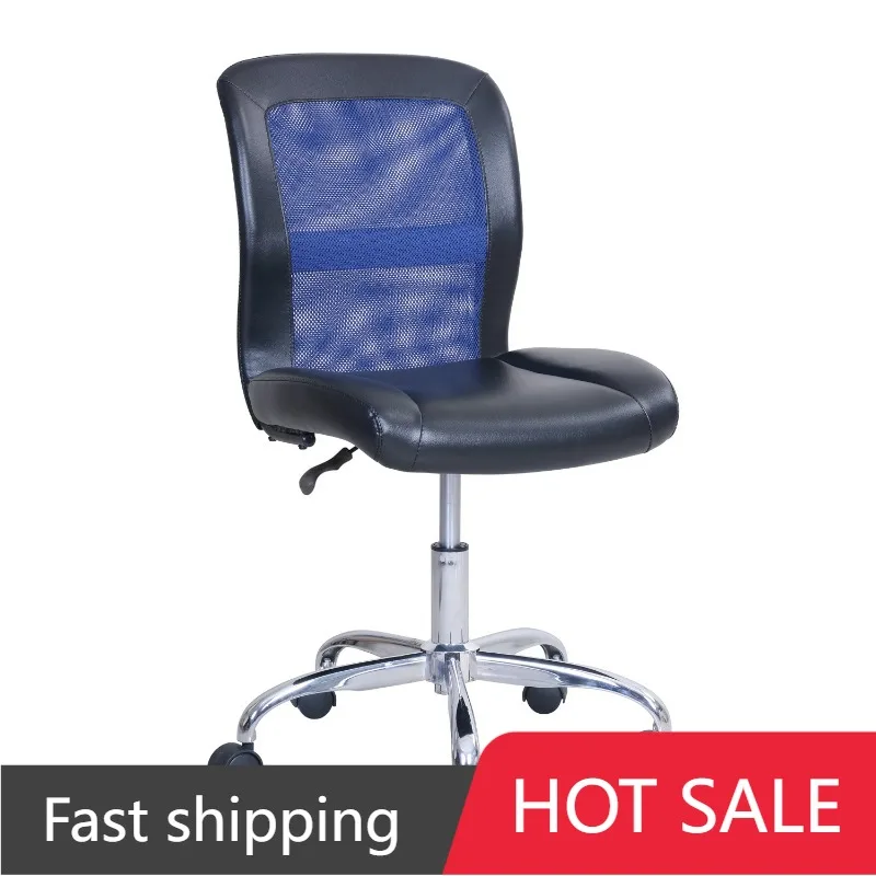 

Mid-Back, Vinyl Mesh Task Office Chair, Black and Blue