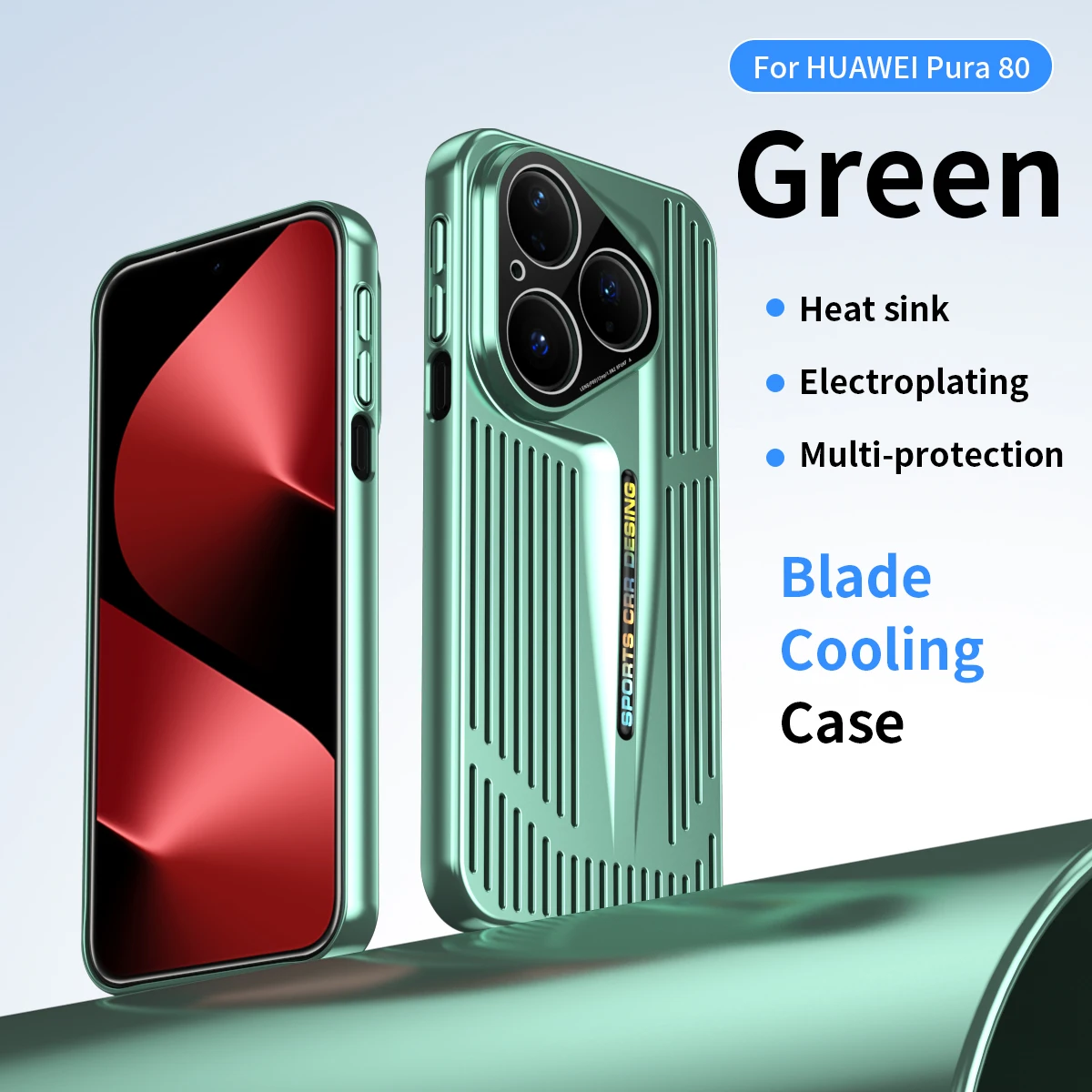 Blade Heat Dissipation Shockproof Cooling Phone Case - Micro Matte Hard Back Cover