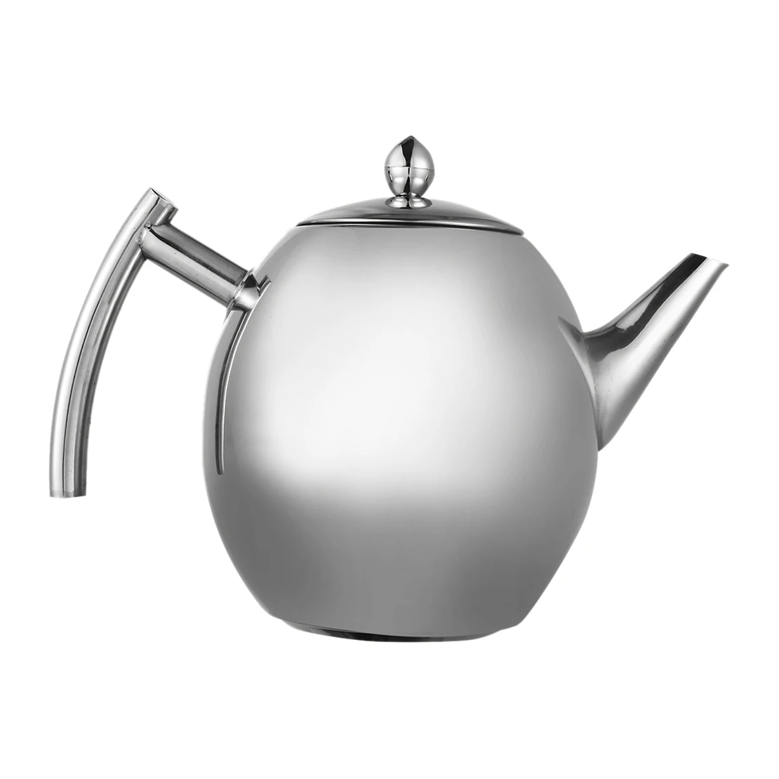 Stainless Steel Teapot Tea Maker Heated Pot With Removable Strainer Infuser Silver Fit for Home Hotel Cafe Bar Restaurant