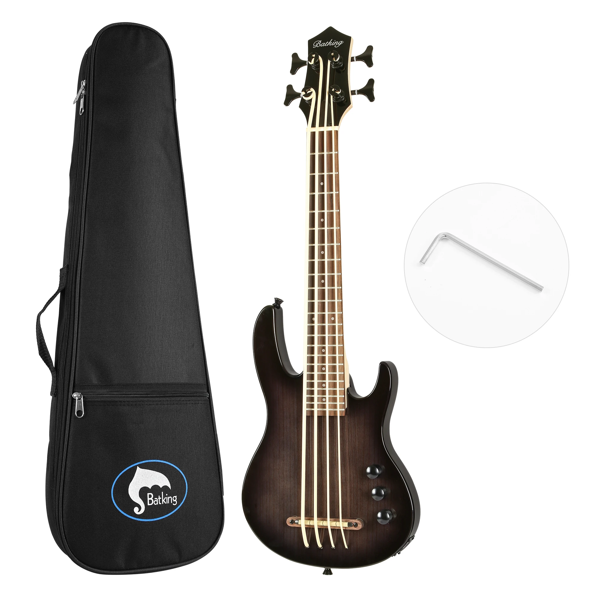 

Batking Ukulele bass fretted, Electric Uku bass with Gig bag