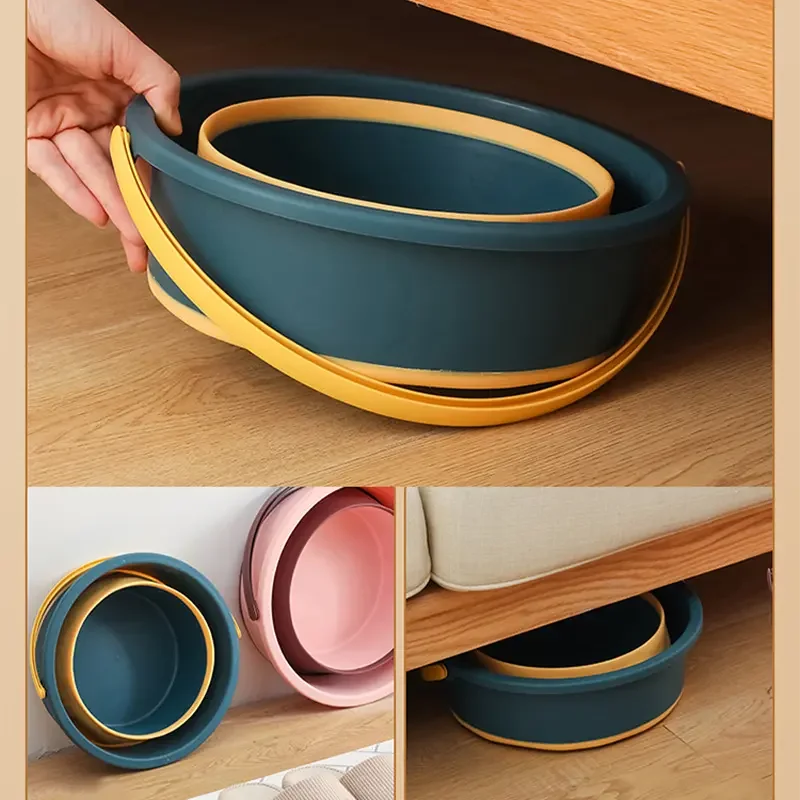 Portable Folding Bucket 5/10/17L Multifunctional Silicone Bucket for Car Washing Fishing Camping folding bucket