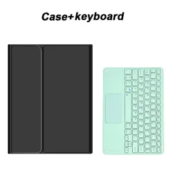 Universal Bluetooth Keyboard Case for Tablets - Protective Cover & Accessories (Black L green)