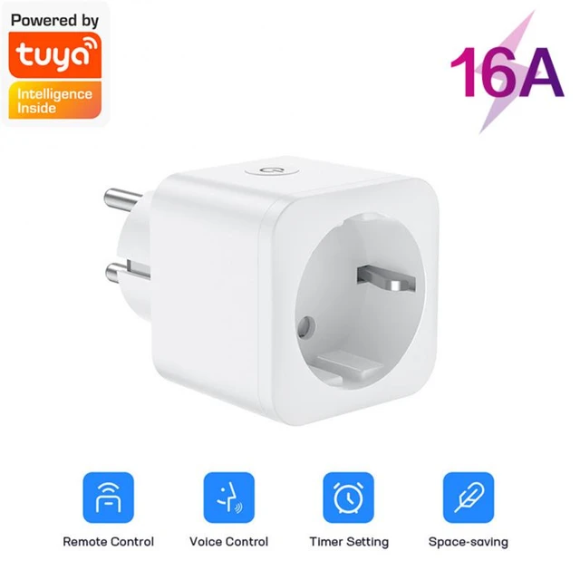 16A EU Smart Wifi Power Plug with Power Monitor Smart Home Wifi Wireless Socket  Outlet Works with Alexa Google Home Tuya App - AliExpress