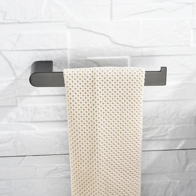 304 Stainless Steel Bathroom Single Hand Towel Ring Rack Towel bar Wall Mounted Holder Matte Black Brushed Gold Chrome