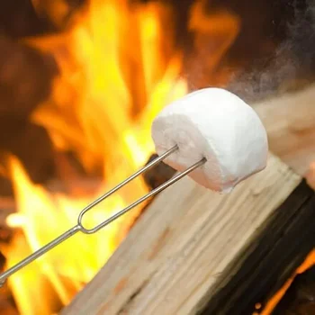 New BBQ Small Tools Extension-type Roasting Sticks Telescopic Fork Skewers Barbecue Hot Dog Forks Household Convenience Tools 2