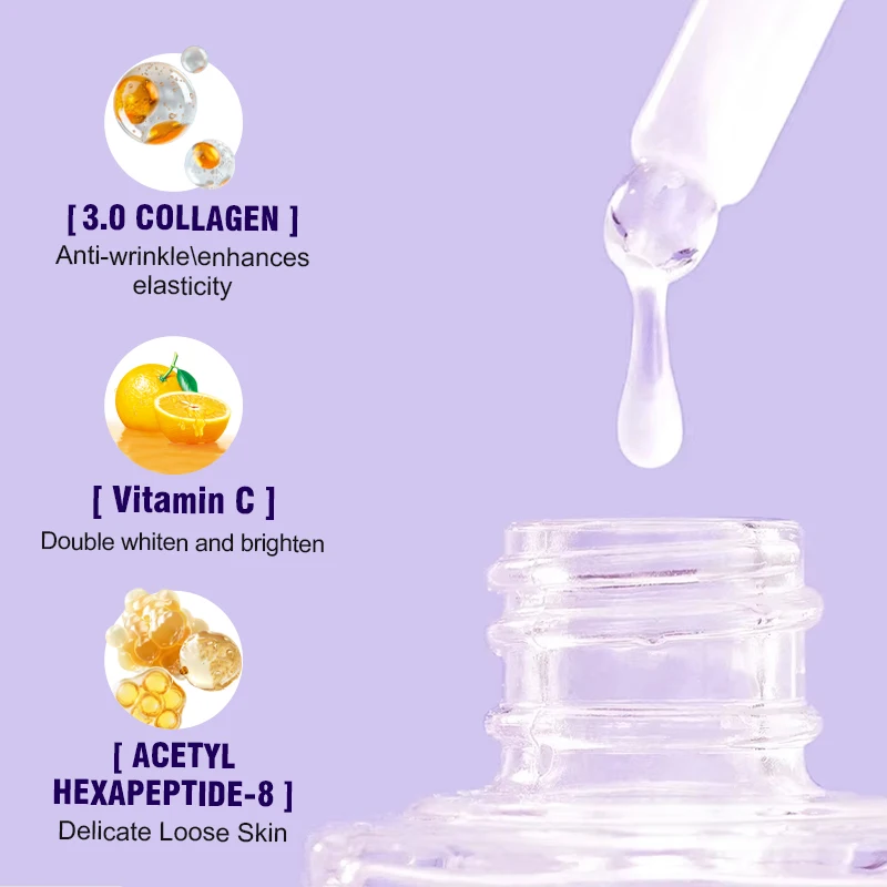 Collagen Whitening Facial Essence Anti-Aging Firming Skin Remover Wrinkle Moisturising Brightning Hyaluronic Acid Face Serum 3