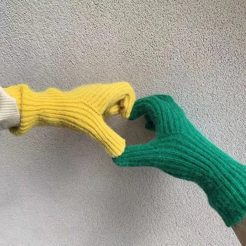 New Touch Screen Gloves for Playing Phone Women Winter Thicken Warm Knitted Stretch Gloves Full Finger Outdoor Skiing Y2K