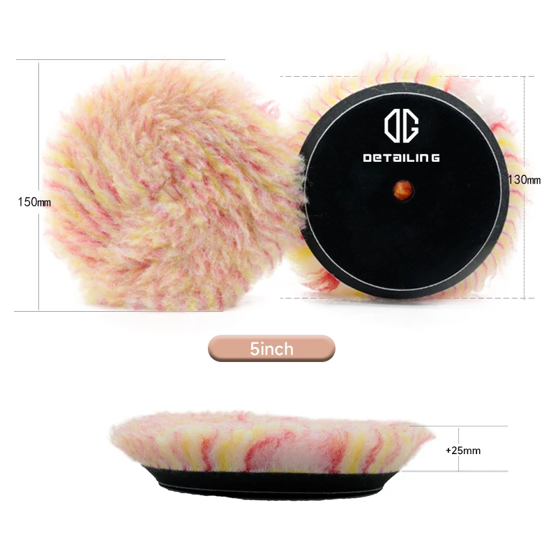 DETAILING 3"(80mm)/5"(130mm)/6"(155mm) Wool High Density Lambs Polishing Pad for Car Polisher Waxing Polishing ing