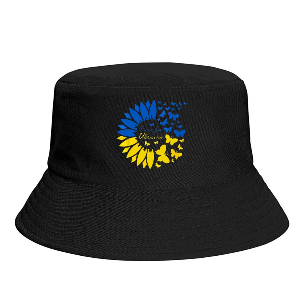 

Унисекс Панама мир для Украины, Подсолнух, моющаяся Толстая шляпа для кемпинга, фотоаксессуары