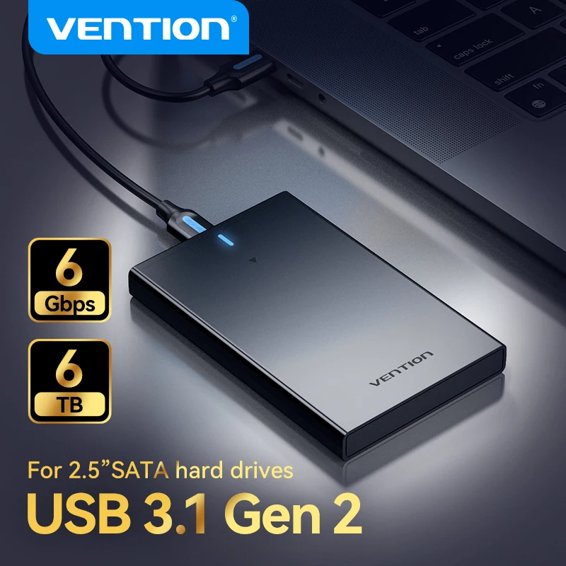 Vention HDD Case 2.5'' SATA to USB 3.0 Hard Drive Enclosure for SSD Disk HDD Box USB C 3.1 Gen 2 Case HD External Enclosure external hard drive case ssd enclosure hard drive enclosure hard disk case external hard drive box hdd case enclosure hard drive adapter ssd adapter