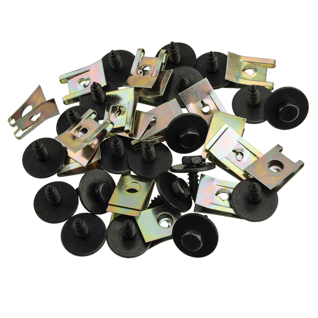 20 Sets Car Body Panel Fender Fastener Kit Hex Bolts & Unut Clip Screw