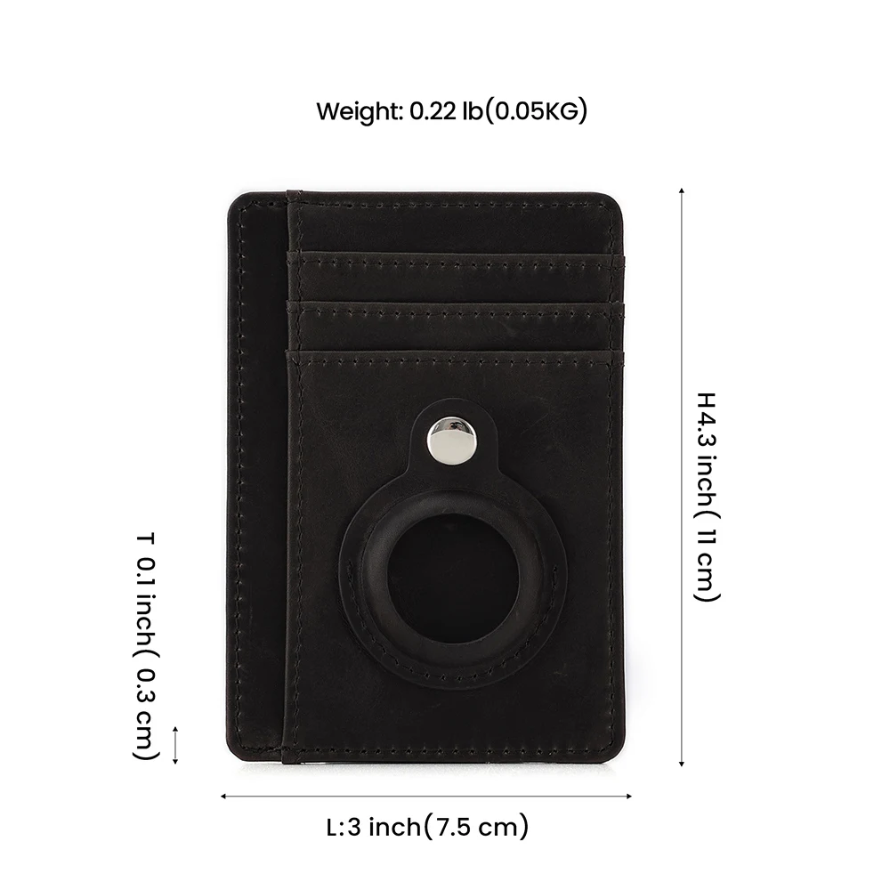 JOYIR Genuine Leather RFID Slim Minimalist Card Holder Blocking Anti-theft Business Card Case Smart Wallet Airtag Holder