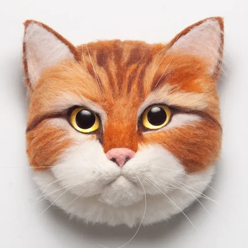 1 Set DIY Animals Cat Wool Needle Felting Material Package Wool Felt Craft Poke Set Handcraft Gifts Knit Crochet Cat Yarn