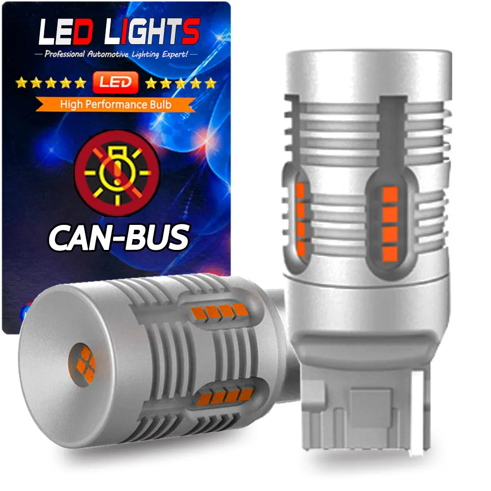 

Canbus 2800LM BAu15S PY21W LED No Hyper Flash Amber Yellow T20 W21W 7440 WY21W 1156 BA15S P21W LED Bulbs Car Turn Signal Light