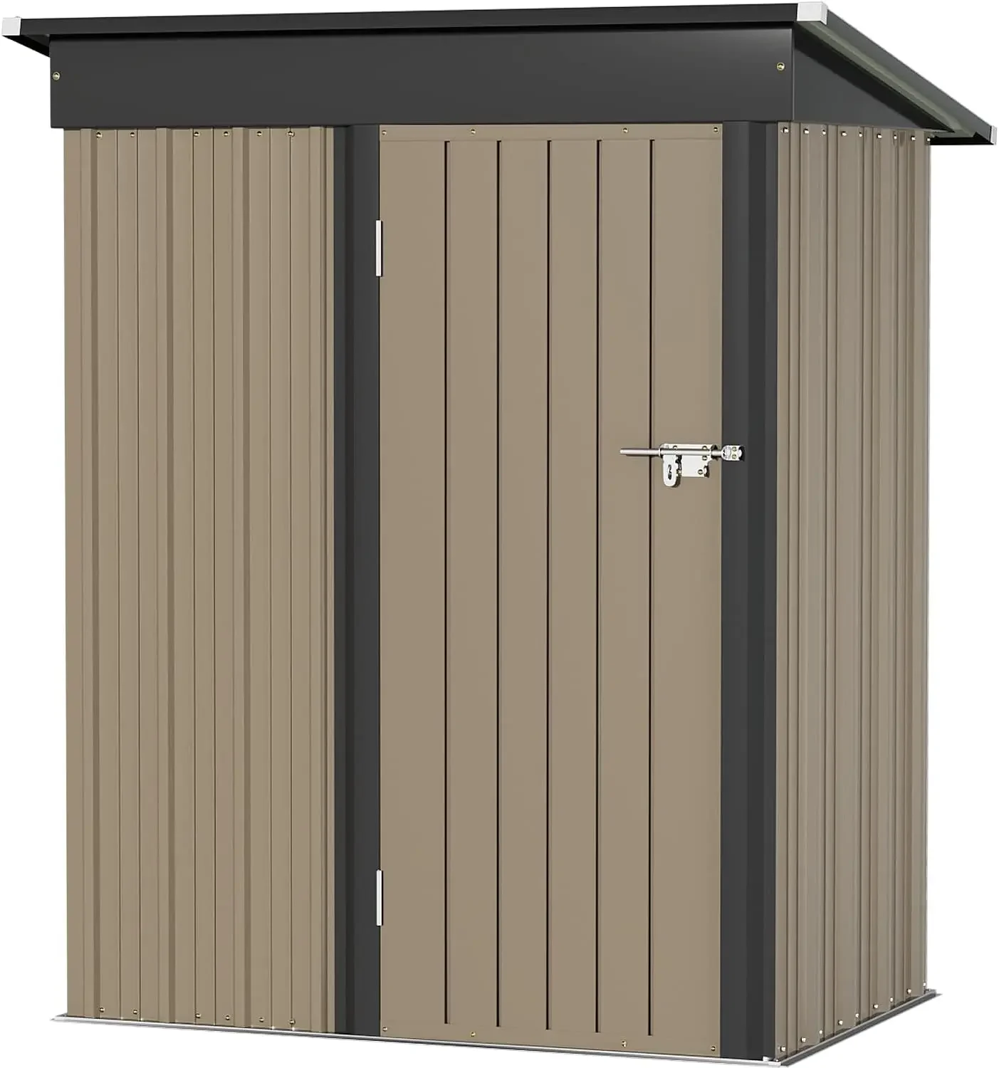 Description Picture 2 of itemStorage Shed Outdoor Garden Shelter Brown Steel Utility Tool Shed Storage House With Door & Lock Prefabricated Warehouse Sheds