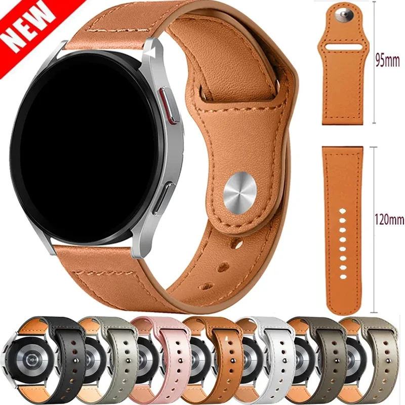 

Кожаный ремешок для Samsung Watch 6/4/5 40 44 мм 43 мм Pro 45 мм, браслет 20/22 мм для Galaxy Watch 4 Classic/Active 2/3 42 46 мм