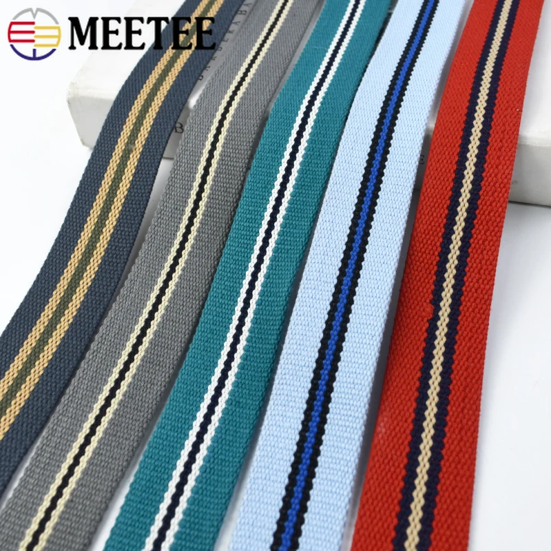 38mm Cotton Webbing Tape Stripe Canvas Ribbon Belt Shoulder Bags Strap Clothing Pet Band Sewing Craft Accessories 2Meters