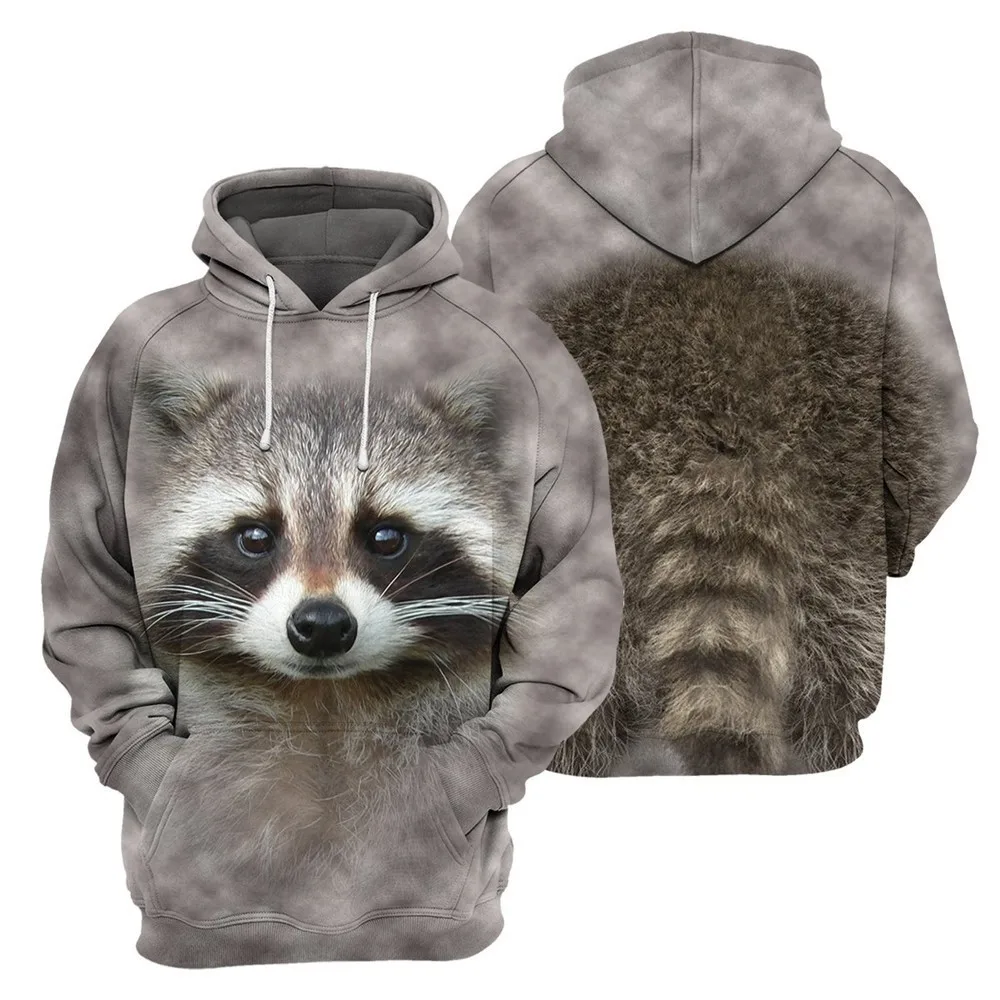thumbnail image 1 of Nueva colección de animales, sudaderas con capucha con estampado de mapache en 3D para hombres y mujeres, jersey de moda, ropa de calle para parejas, sudadera, ropa, chándal con capucha, 1 of 4