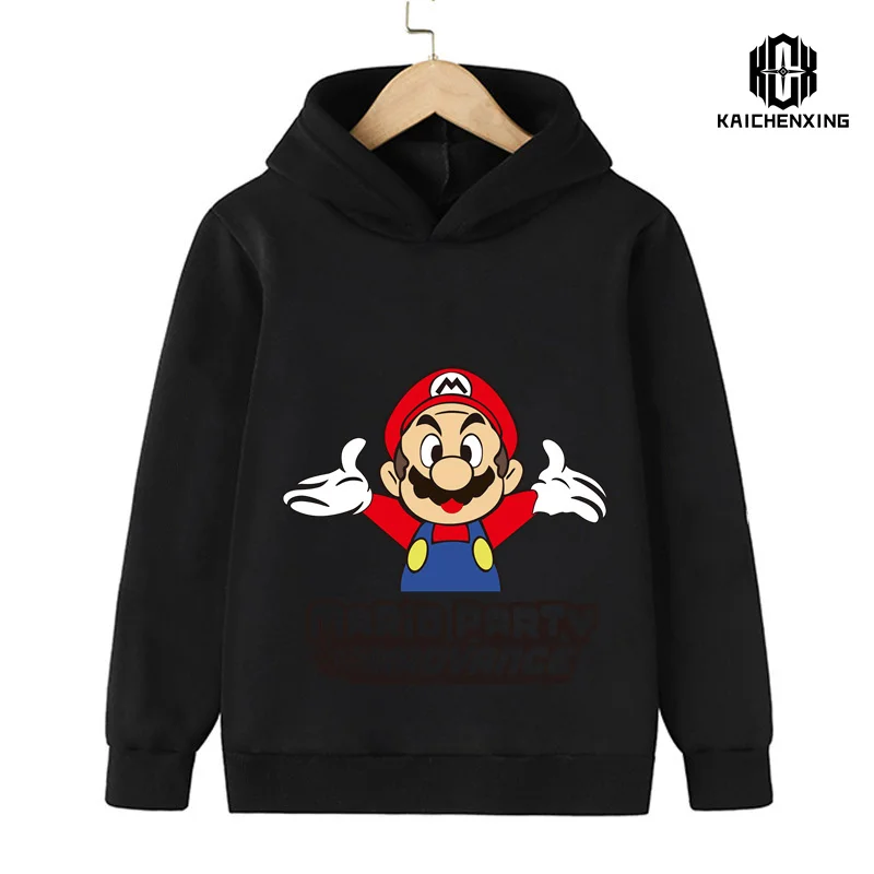 

Super Mario Bros. Толстовка, Детская верхняя одежда, Спортивная повседневная толстовка для мальчиков и девочек, детская толстовка на весну и осень
