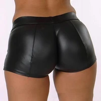 Short sexy en faux cuir PU pour femmes, brillant, élastique, taille haute, pantalon court, slim, chaud, danse, wlwear, mini short, 2024 3