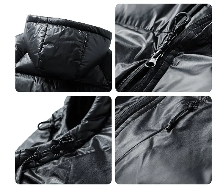 Hochwertige, warme, mit Kapuze und Baumwolle gefütterte Jacken für Herren, 2025, Winter, Jugend, Streetwear, winddicht, verdickte Mäntel, lockere Parkas-Kleidung – Detail 2