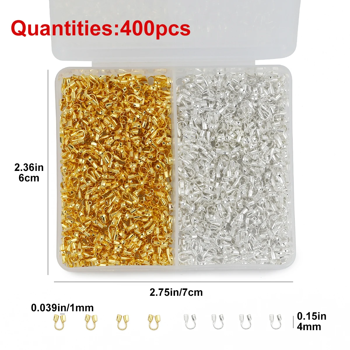 Box Diy Schmuck Materialien Zubehör Karabinerverschluss Biegeringe Ohrringverschlüsse Stopper Crimp Tube Clamshell Bead Flat Head Eye Pin – Detail 5