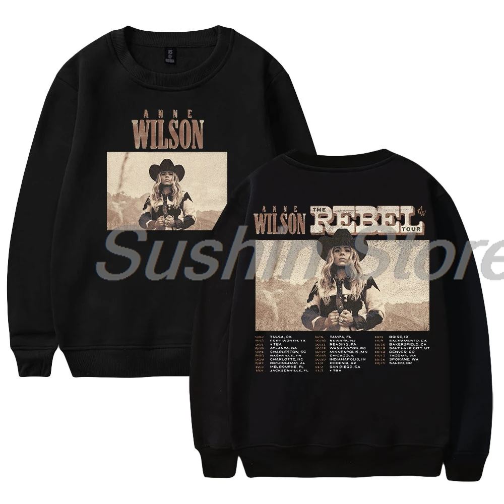 

Anne Wilson The Rebel Tour 2024 толстовка с круглым вырезом и длинными рукавами модные мужские и женские уличные костюмы в стиле хип-хоп