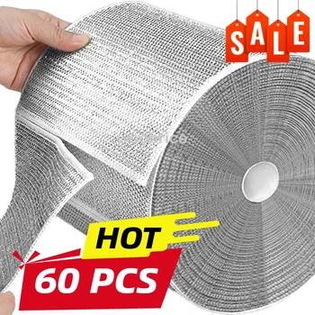 Panno per pulizia magico Forniture da cucina Panno in microfibra Panni da cucina in cotone a rete per pentole e stufe, Asciugamani da cucina riutilizzabili 60 pezzi 1