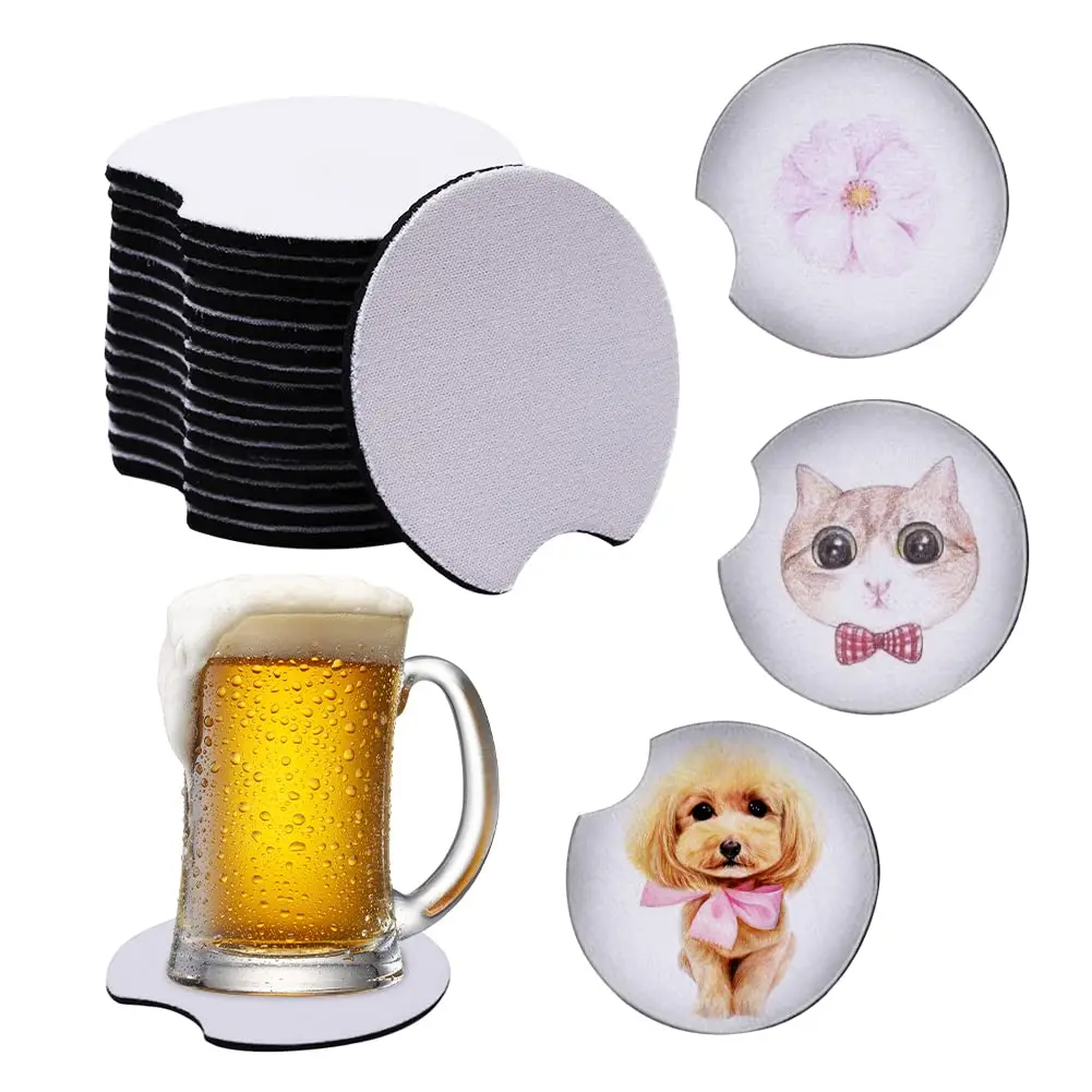 Productos De Sublimación En Blanco, 60 Piezas De 4 Pulgadas De Posavasos De Sublimacion En Blanco
